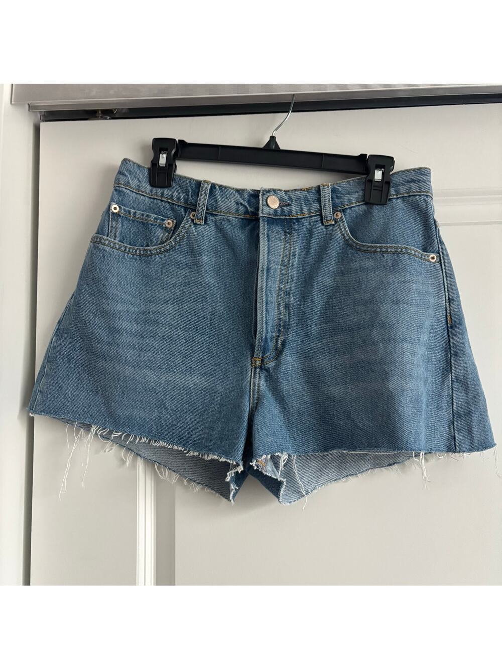 Triarchy Responsible Denim High Rise Cut‎ Off Shorts Blue Organic Cotton Size 30